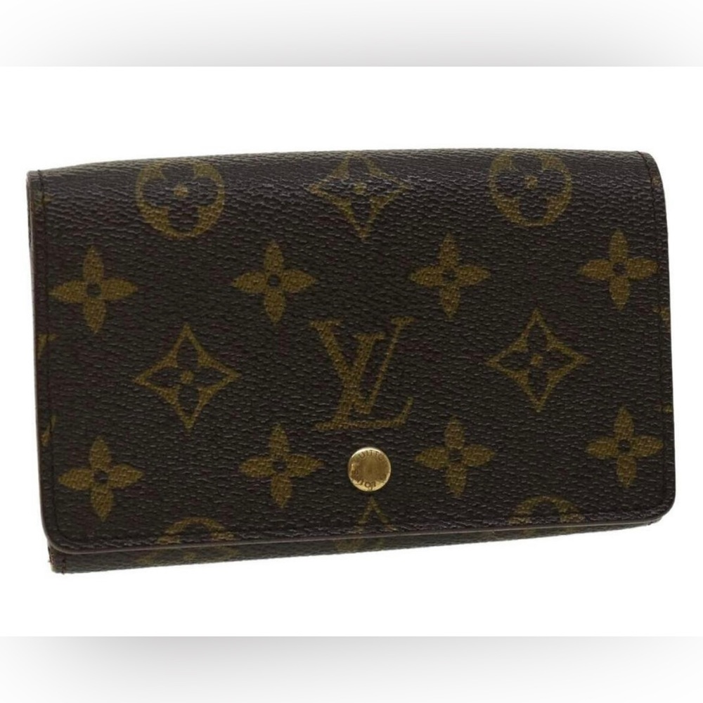 Authentic LOUIS VUITTON Monogram Porte Monnaie Billets Tresor Wallet M61730 LV